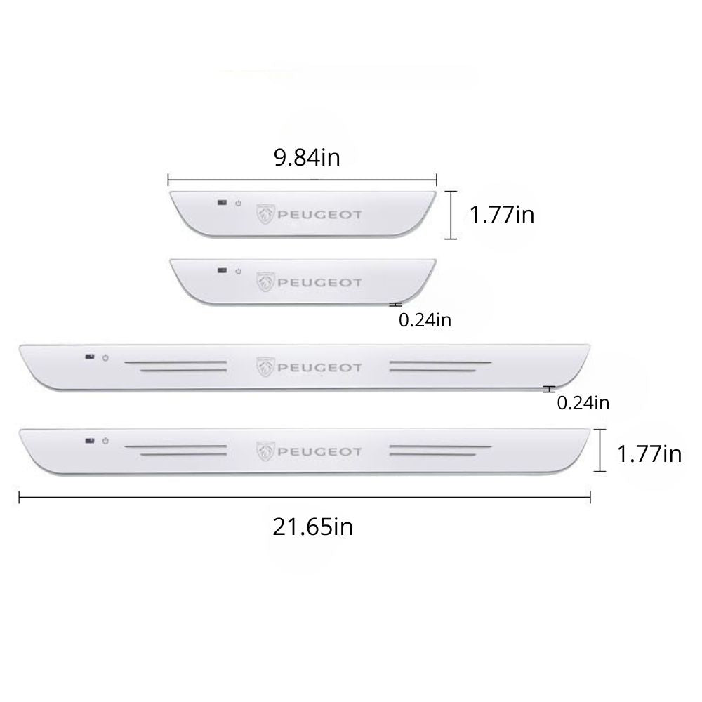 Pack of 2 LED Car Door Sill Plates