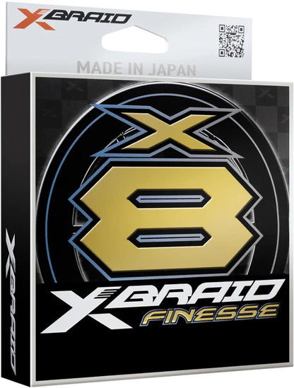 X-Braid X8 Finesse Multicolor Green w/White Markings Braid - 165 Yard Spool