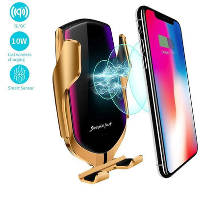 Automatic Clamping Wireless Car Charger that fits ALL SIZE phone!