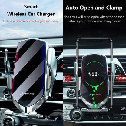 Automatic Clamping Wireless Car Charger that fits ALL SIZE phone!