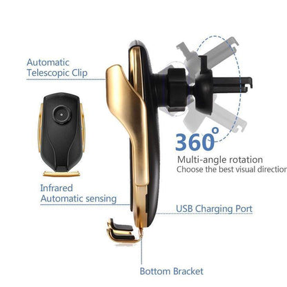 Automatic Clamping Wireless Car Charger that fits ALL SIZE phone!